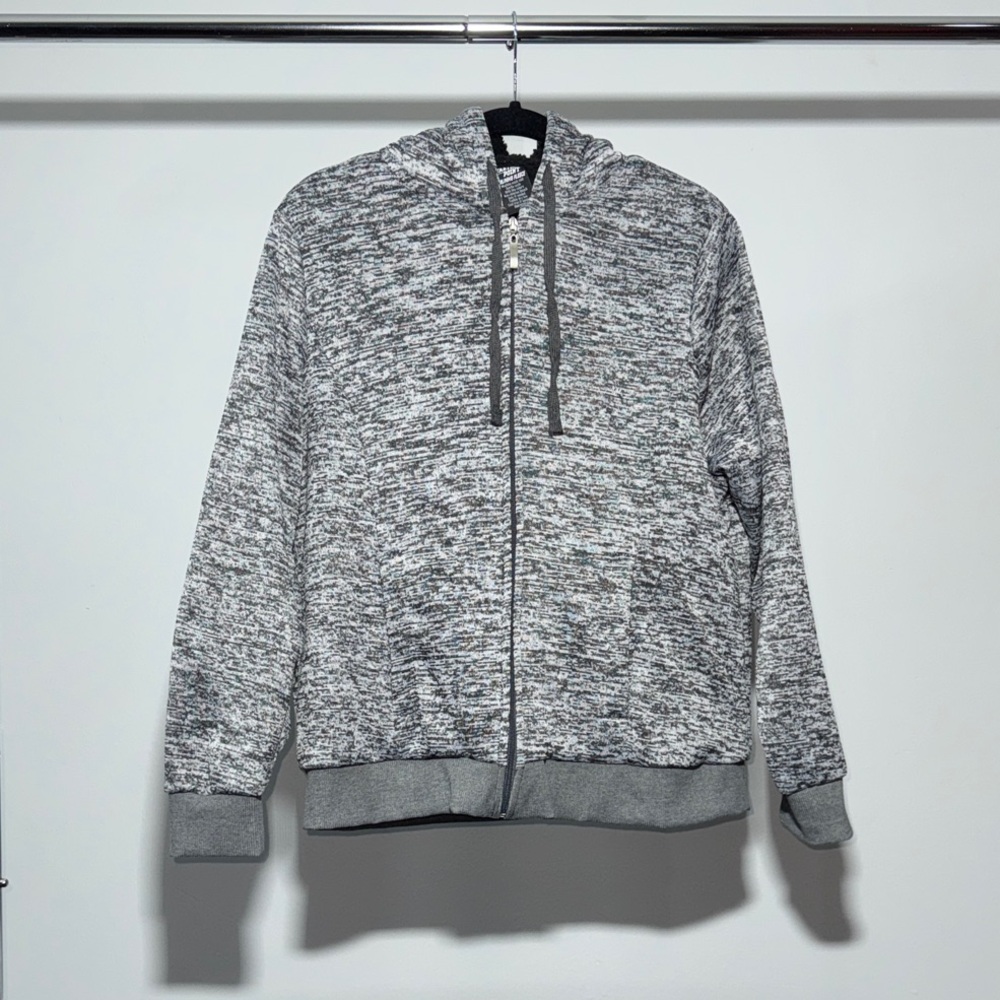 Starting Point Men's Heathered Gray Zip-Up Sweater Size L